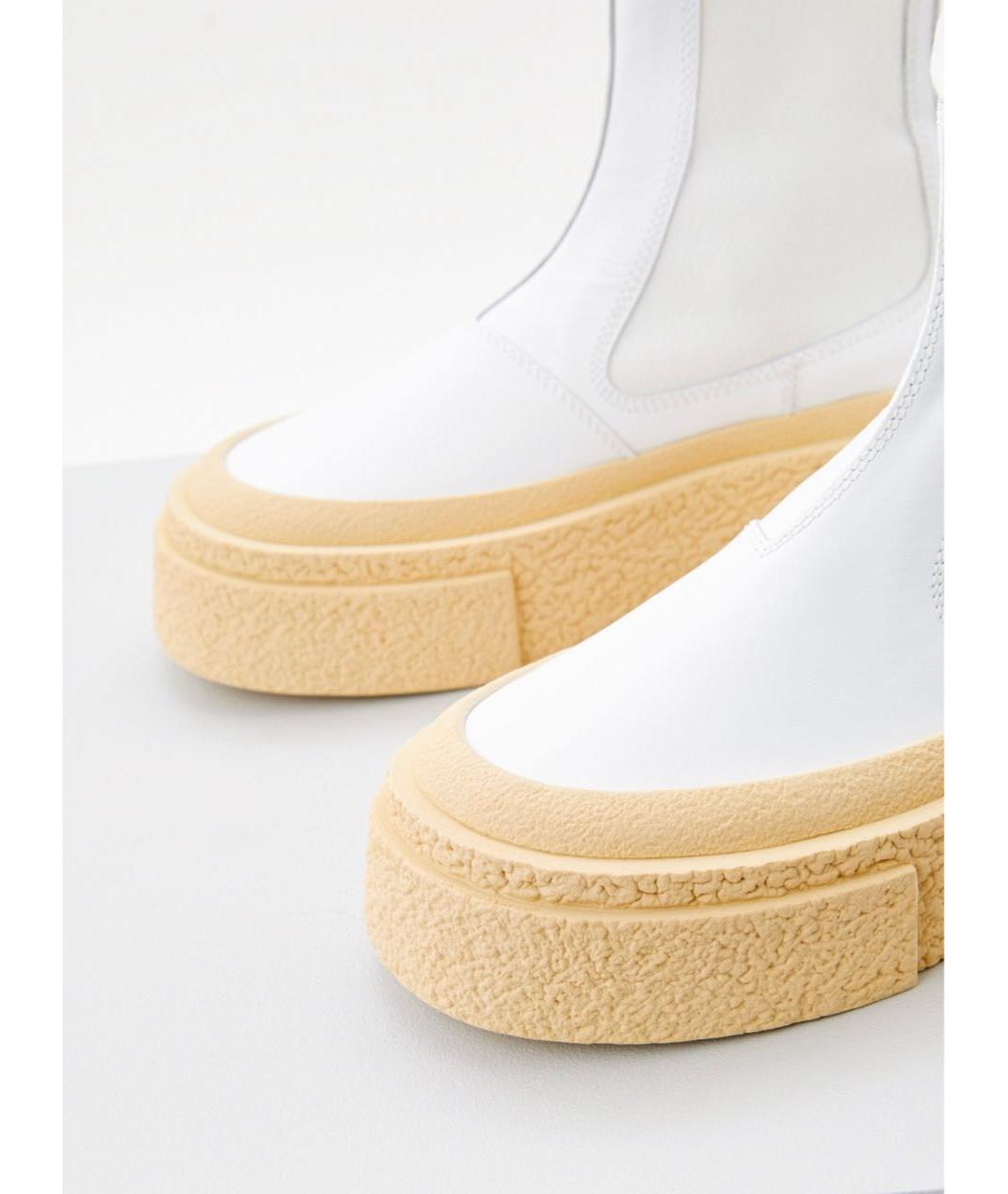 MM6 MAISON MARGIELA Белые кожаные ботинки, фото 6