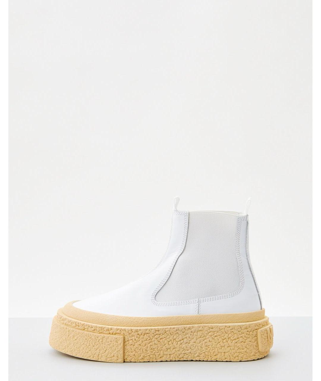 MM6 MAISON MARGIELA Белые кожаные ботинки, фото 9