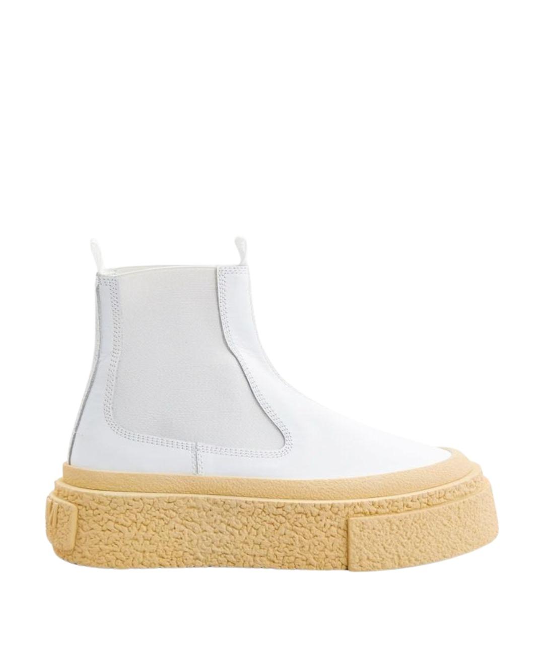 MM6 MAISON MARGIELA Белые кожаные ботинки, фото 1