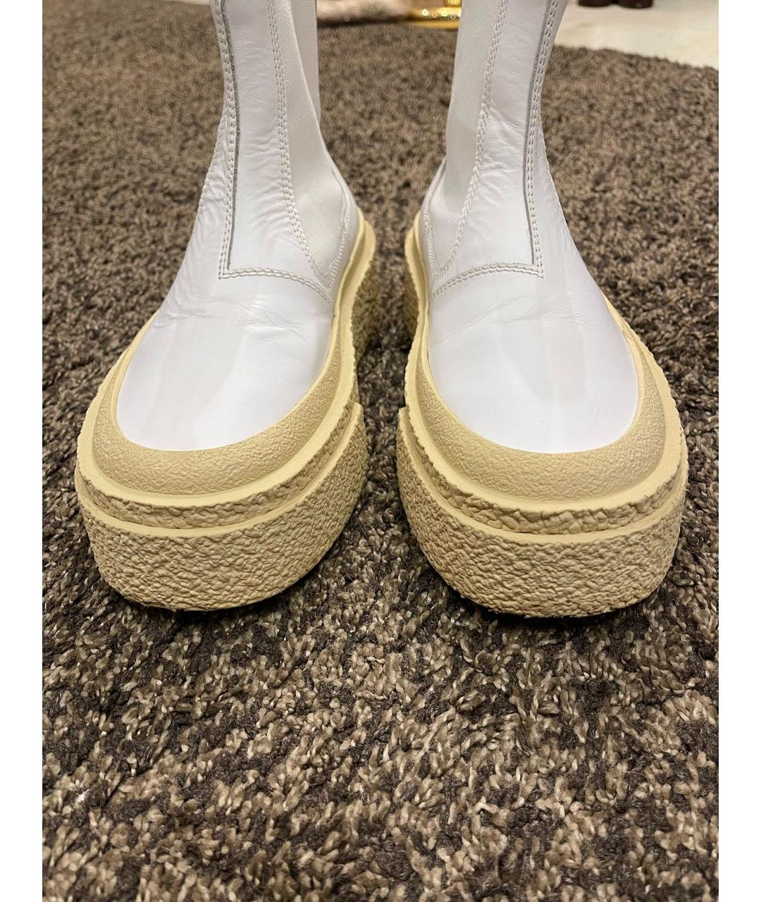MM6 MAISON MARGIELA Белые кожаные ботинки, фото 2