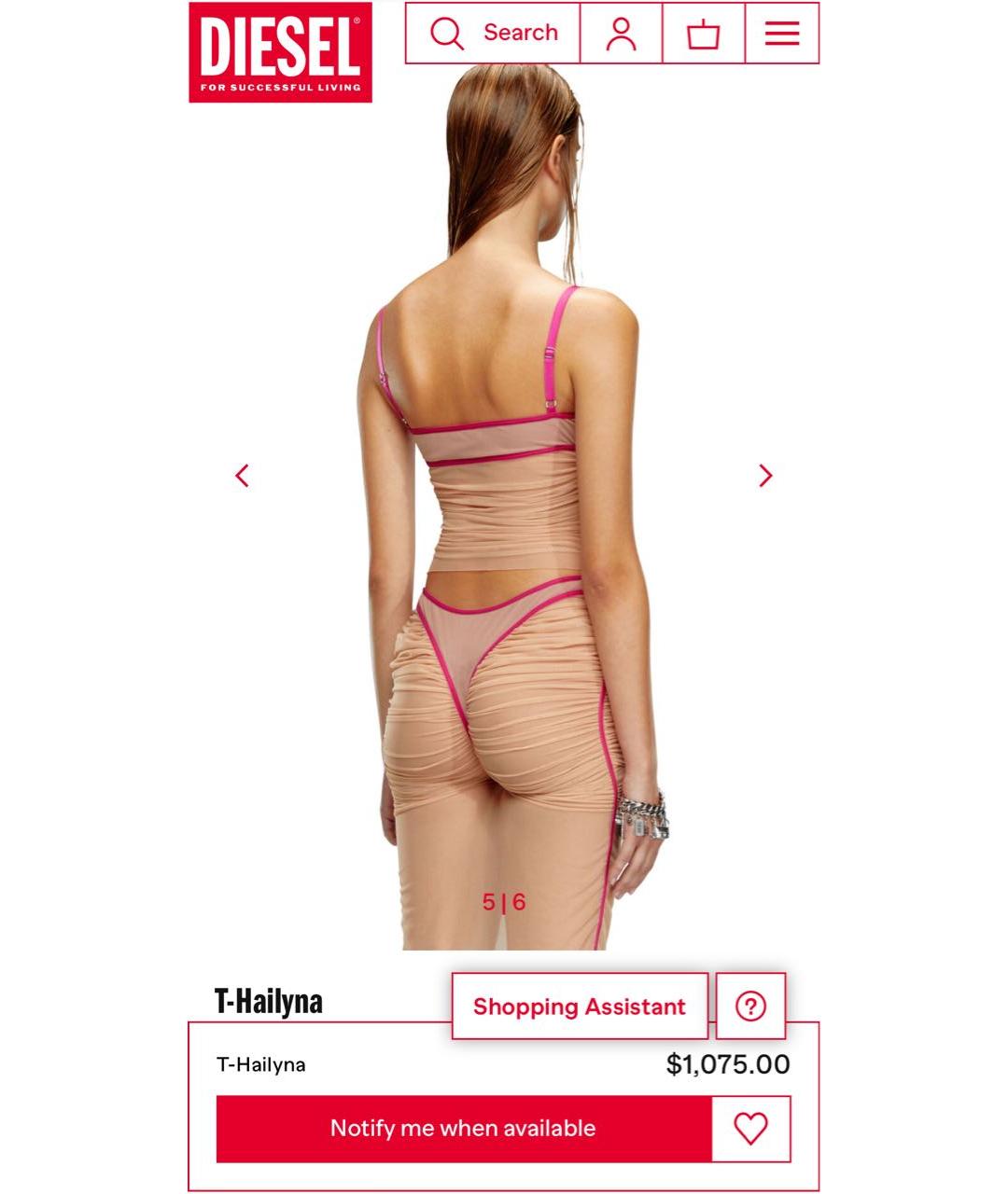 DIESEL Бежевый корсеты, фото 4