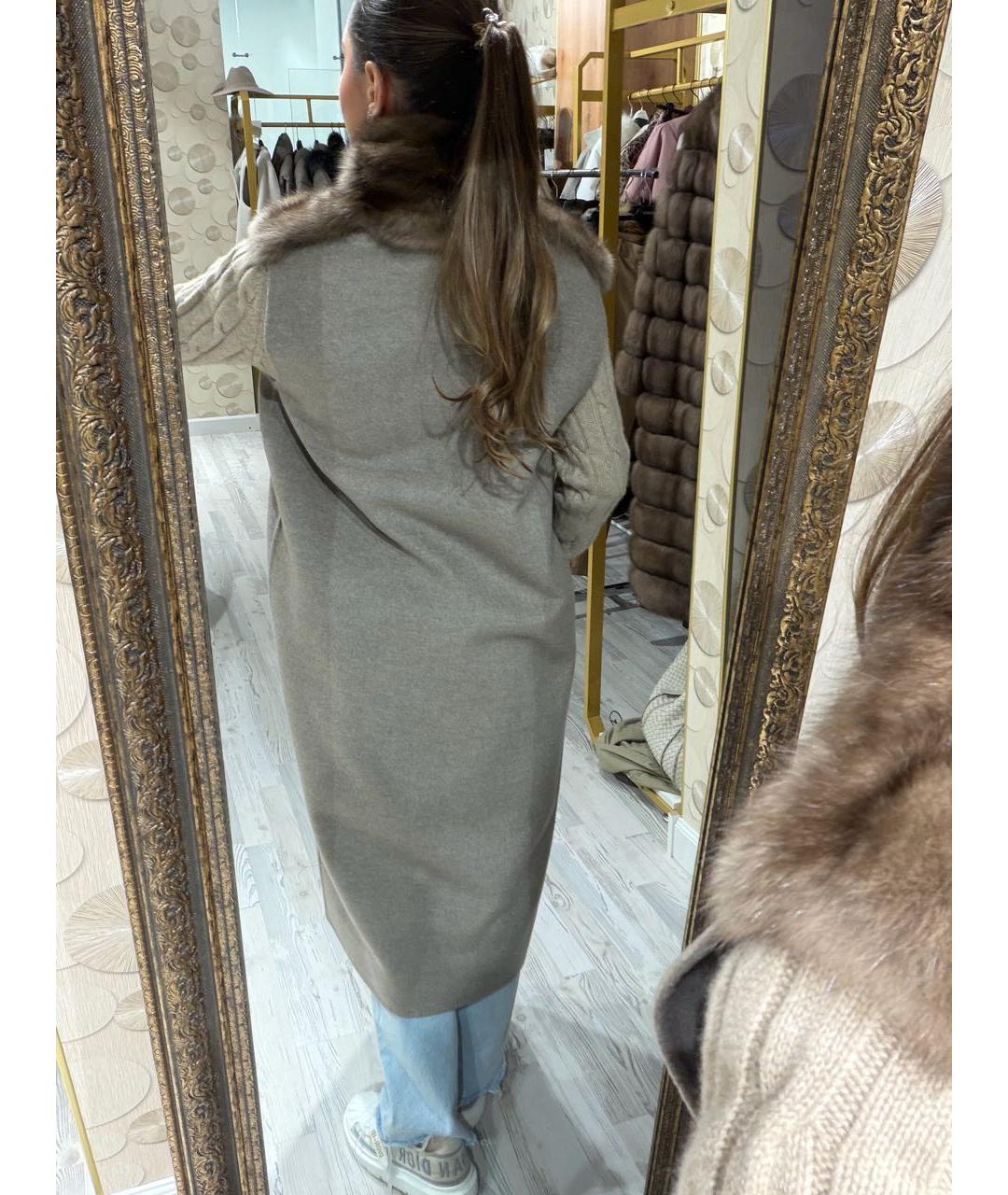 MANZONI 24 Коричневый шерстяной жилет, фото 6