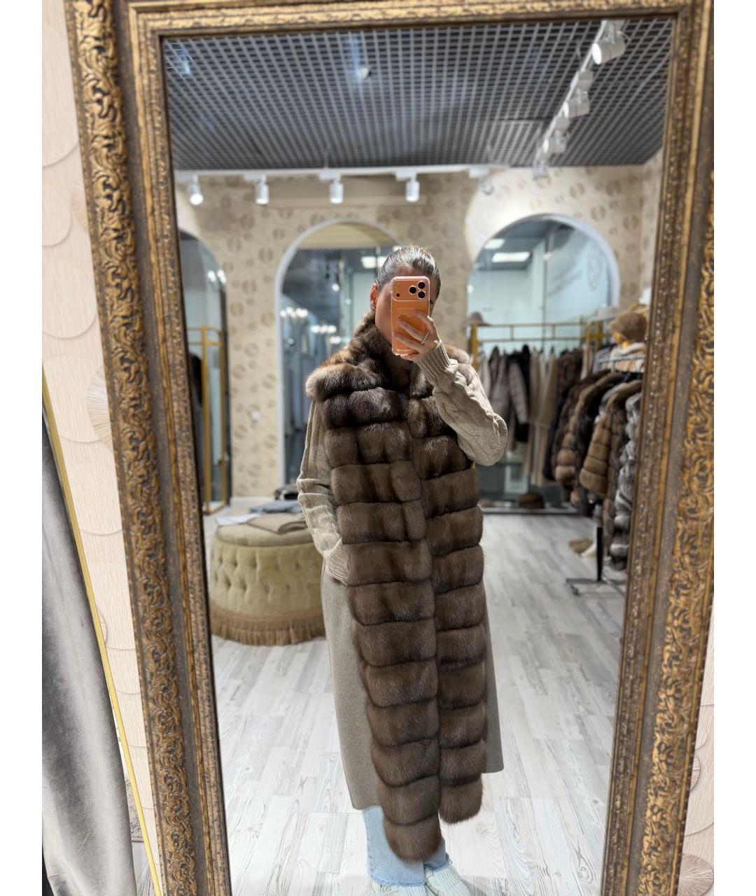 MANZONI 24 Коричневый шерстяной жилет, фото 5