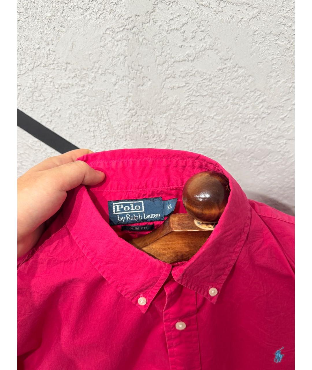 POLO RALPH LAUREN Розовая хлопковая кэжуал рубашка, фото 3