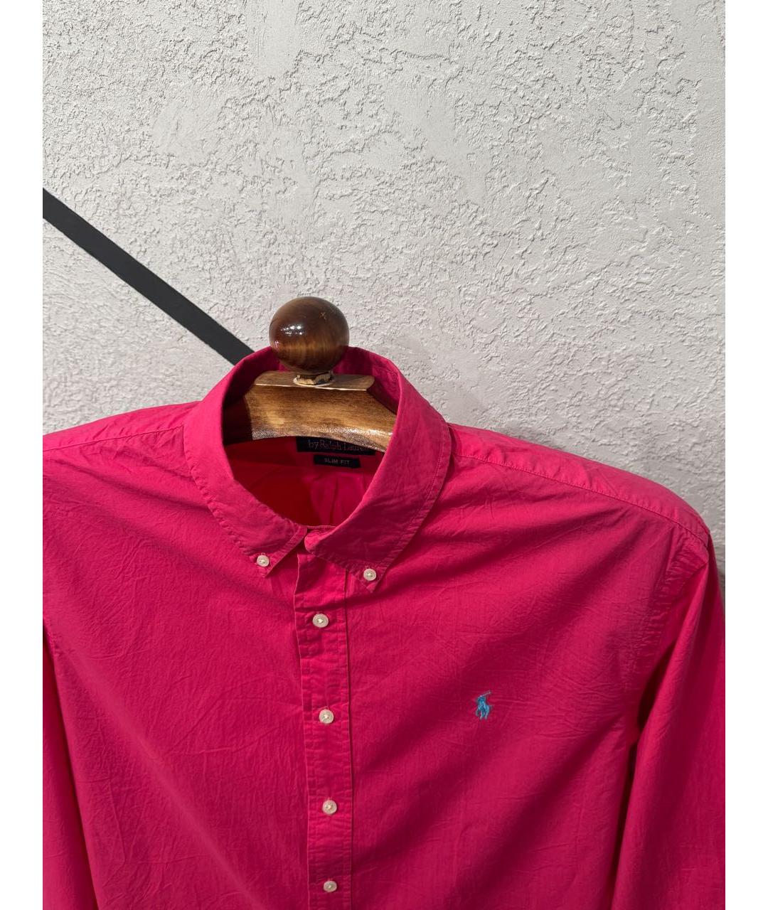 POLO RALPH LAUREN Розовая хлопковая кэжуал рубашка, фото 2