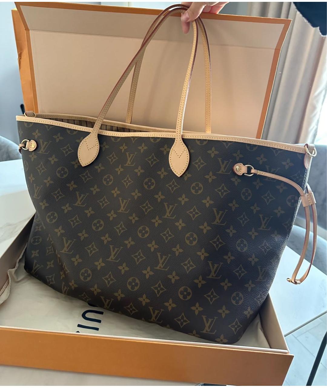 LOUIS VUITTON Коричневая сумка с короткими ручками, фото 6