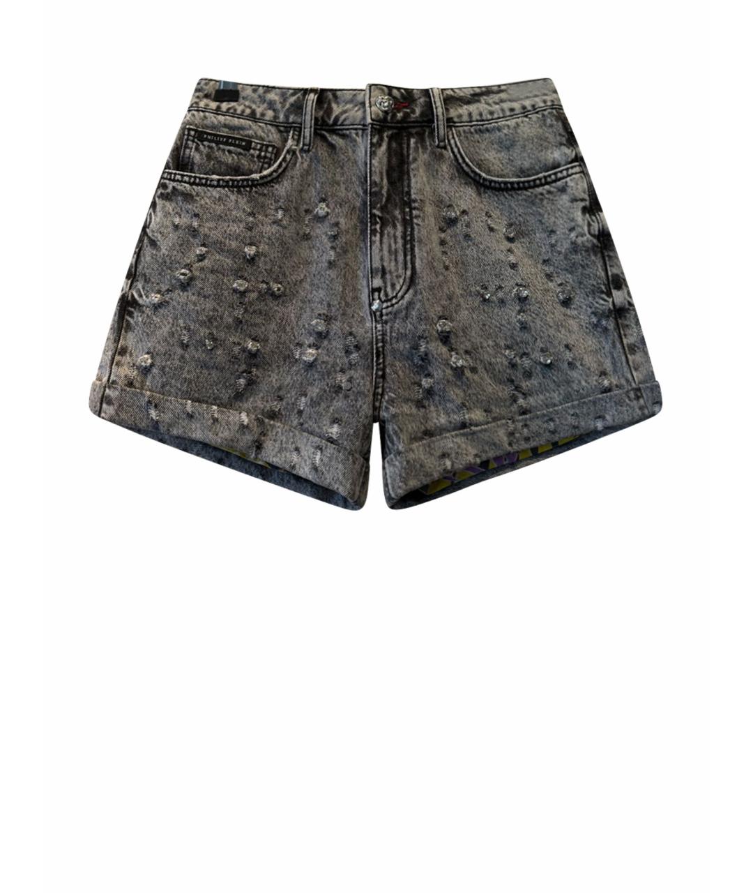 PHILIPP PLEIN Серые деним шорты, фото 1
