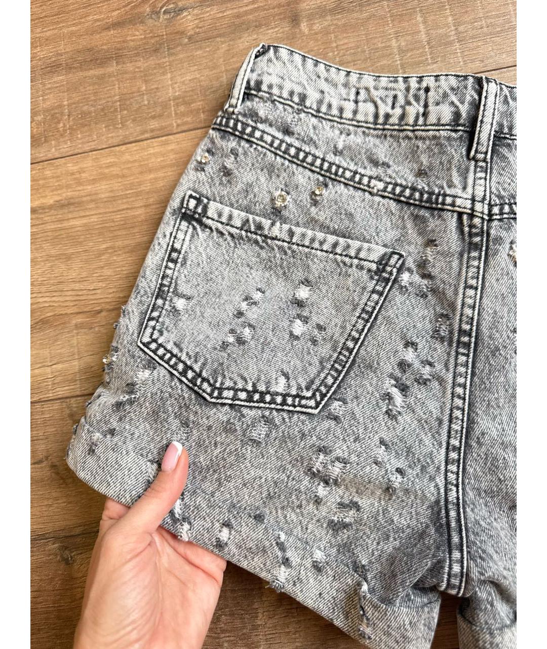 PHILIPP PLEIN Серые деним шорты, фото 2