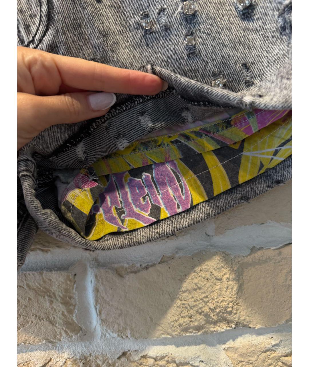 PHILIPP PLEIN Серые деним шорты, фото 6