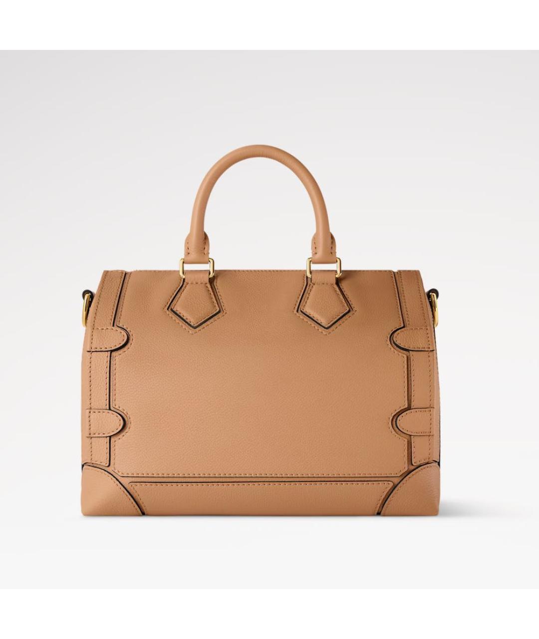 LOUIS VUITTON Бежевая кожаная сумка тоут, фото 4