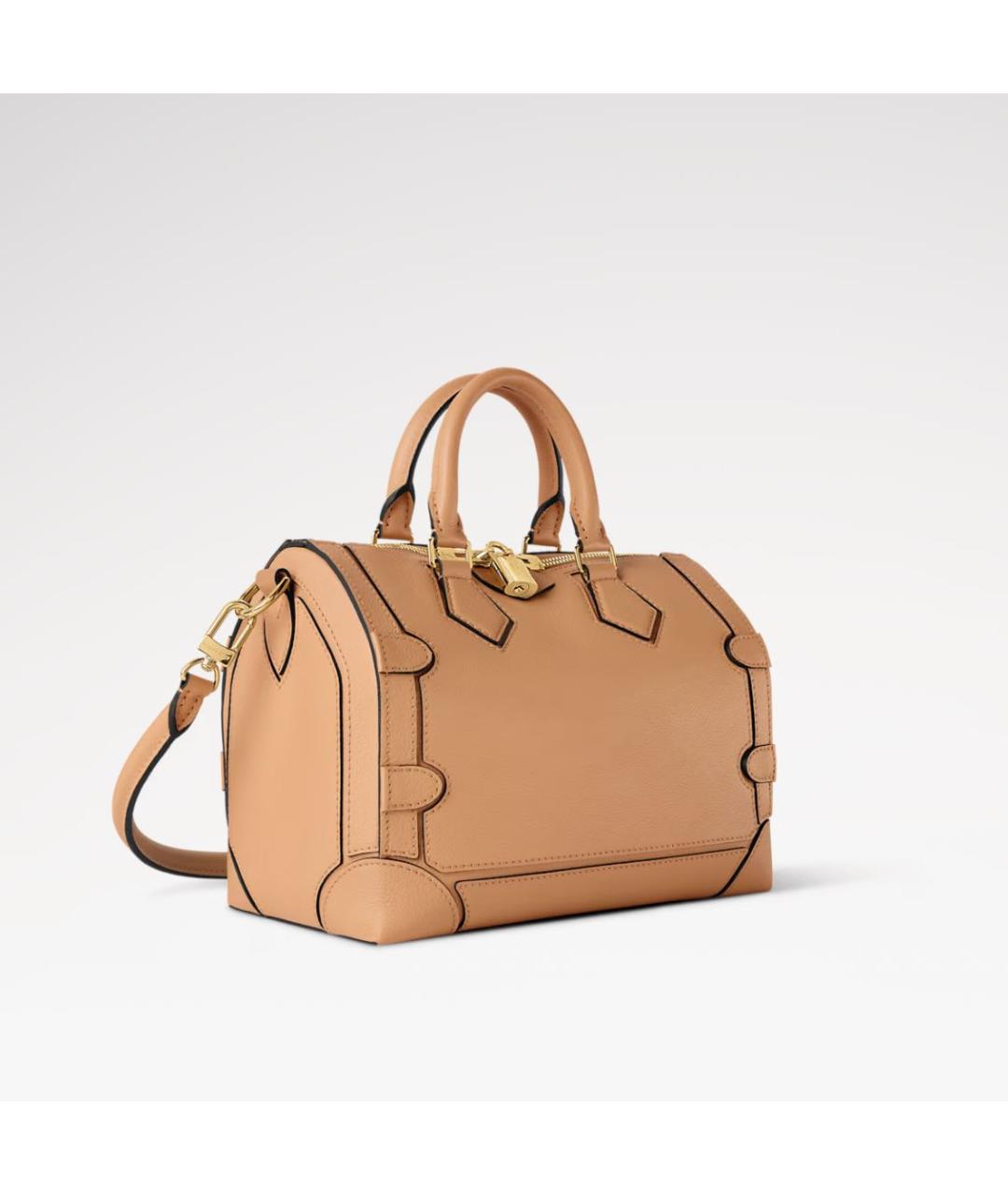 LOUIS VUITTON Бежевая кожаная сумка тоут, фото 2