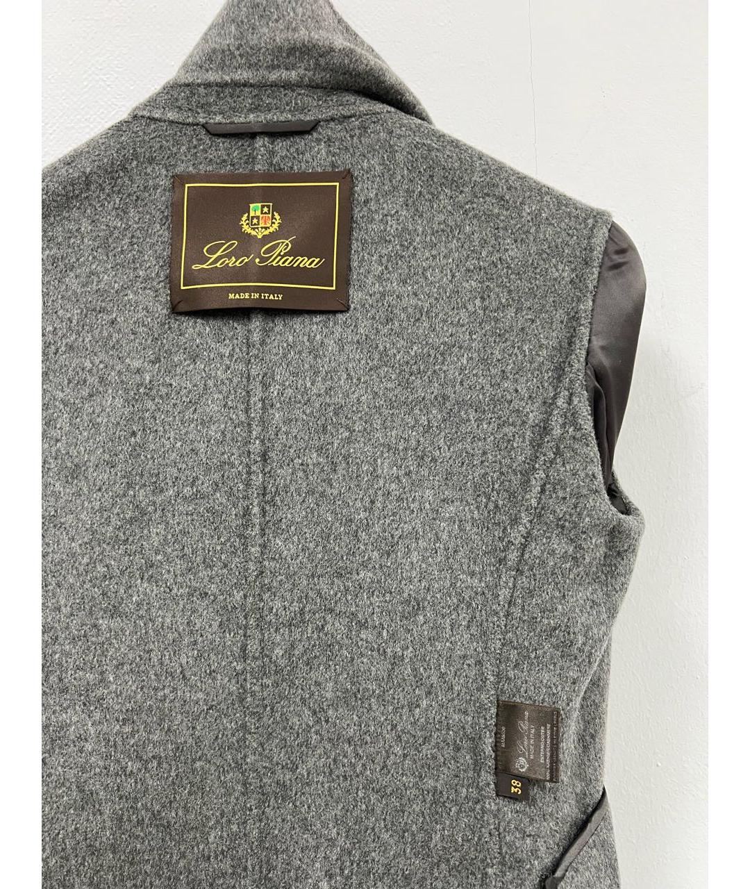 LORO PIANA Серое кашемировое пальто, фото 4