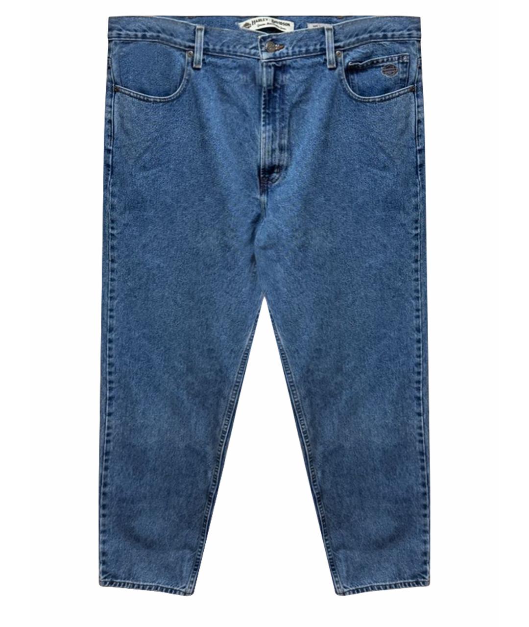 Harley Davidson Голубые хлопковые прямые джинсы, фото 1