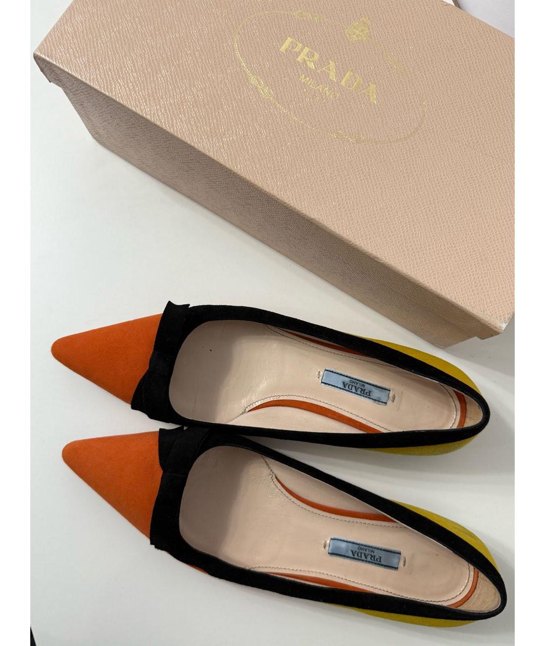 PRADA Мульти замшевые балетки, фото 3