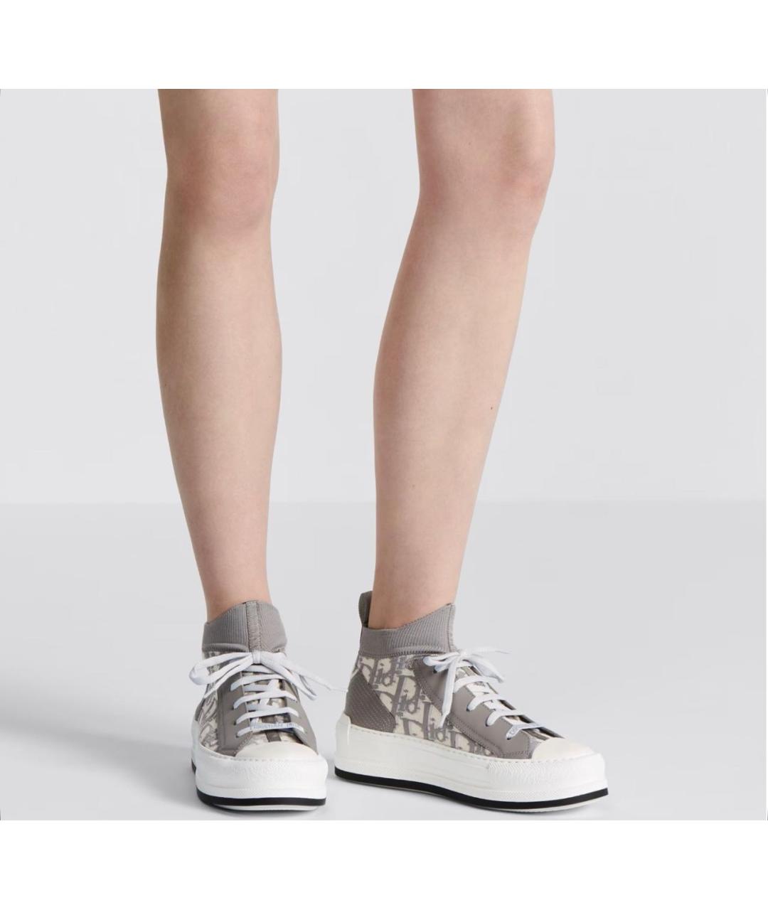 CHRISTIAN DIOR Серые кожаные кеды, фото 5