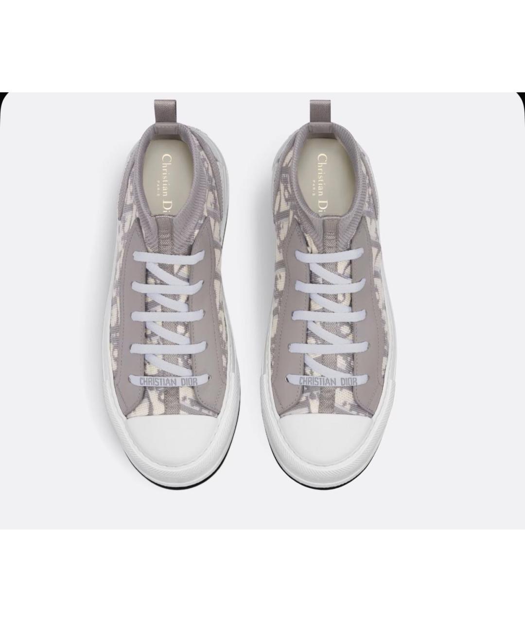 CHRISTIAN DIOR Серые кожаные кеды, фото 3