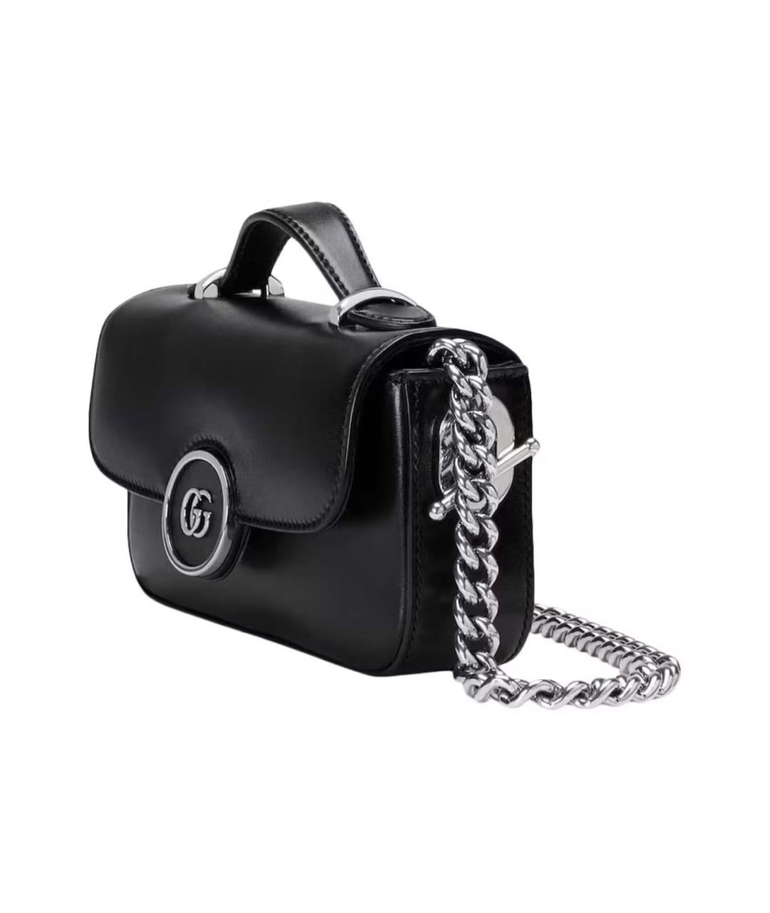 GUCCI Черная кожаная сумка с короткими ручками, фото 2