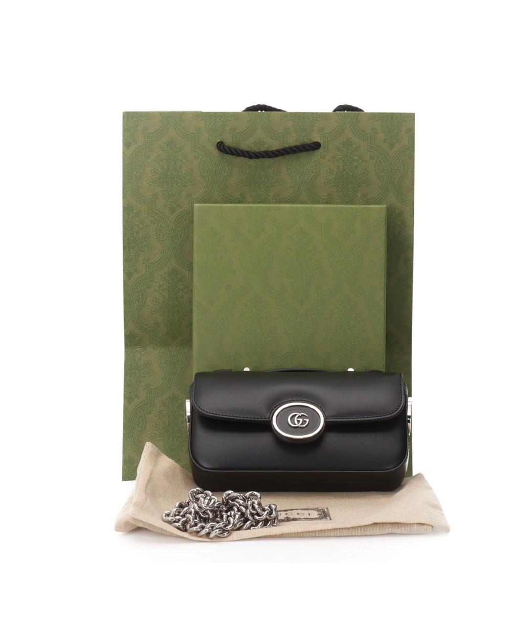 GUCCI Черная кожаная сумка с короткими ручками, фото 4