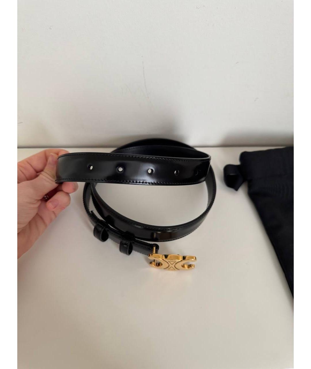 CELINE Черный кожаный ремень, фото 6