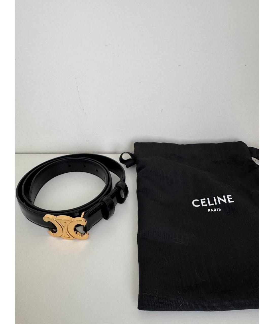 CELINE Черный кожаный ремень, фото 2