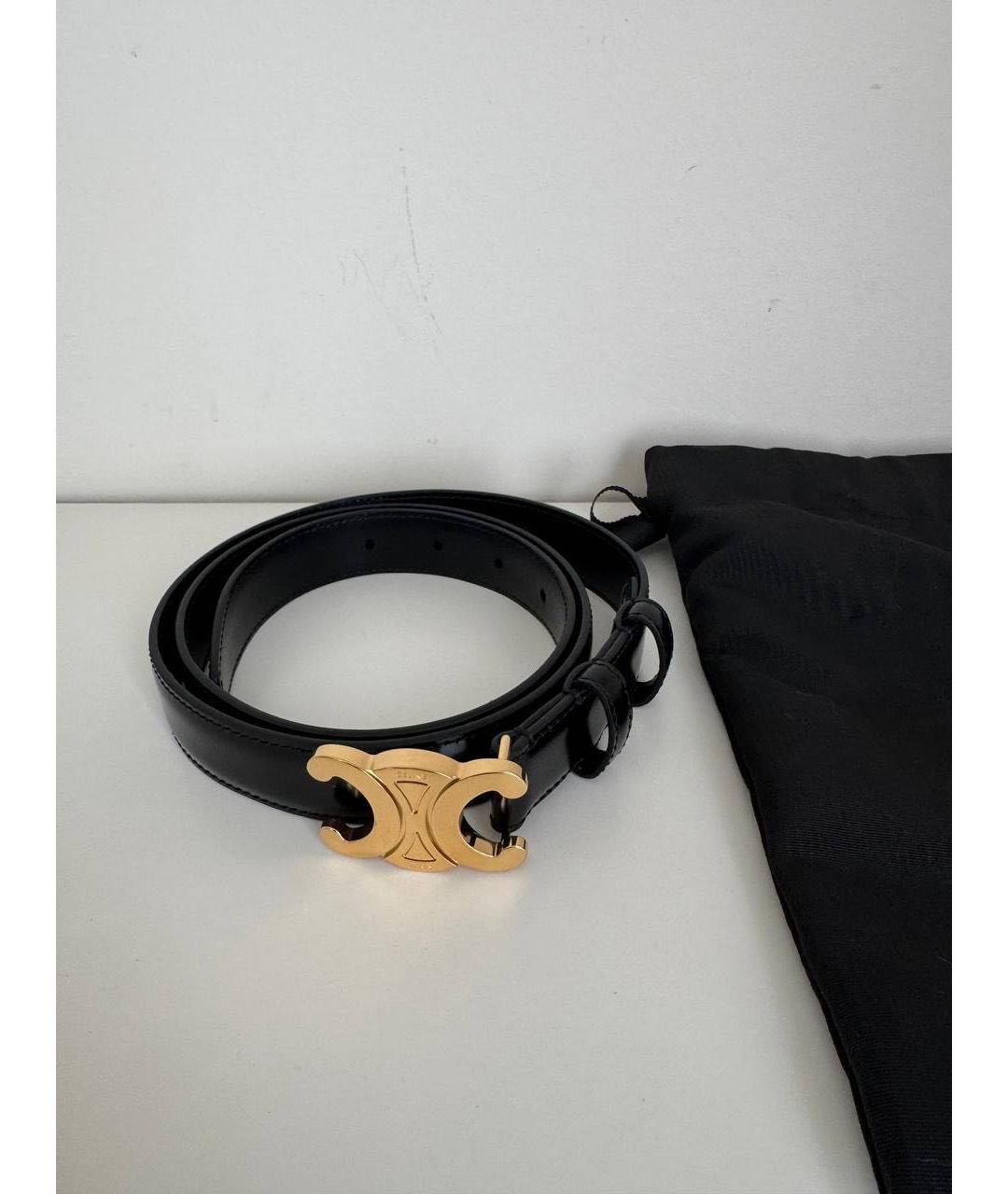 CELINE Черный кожаный ремень, фото 7