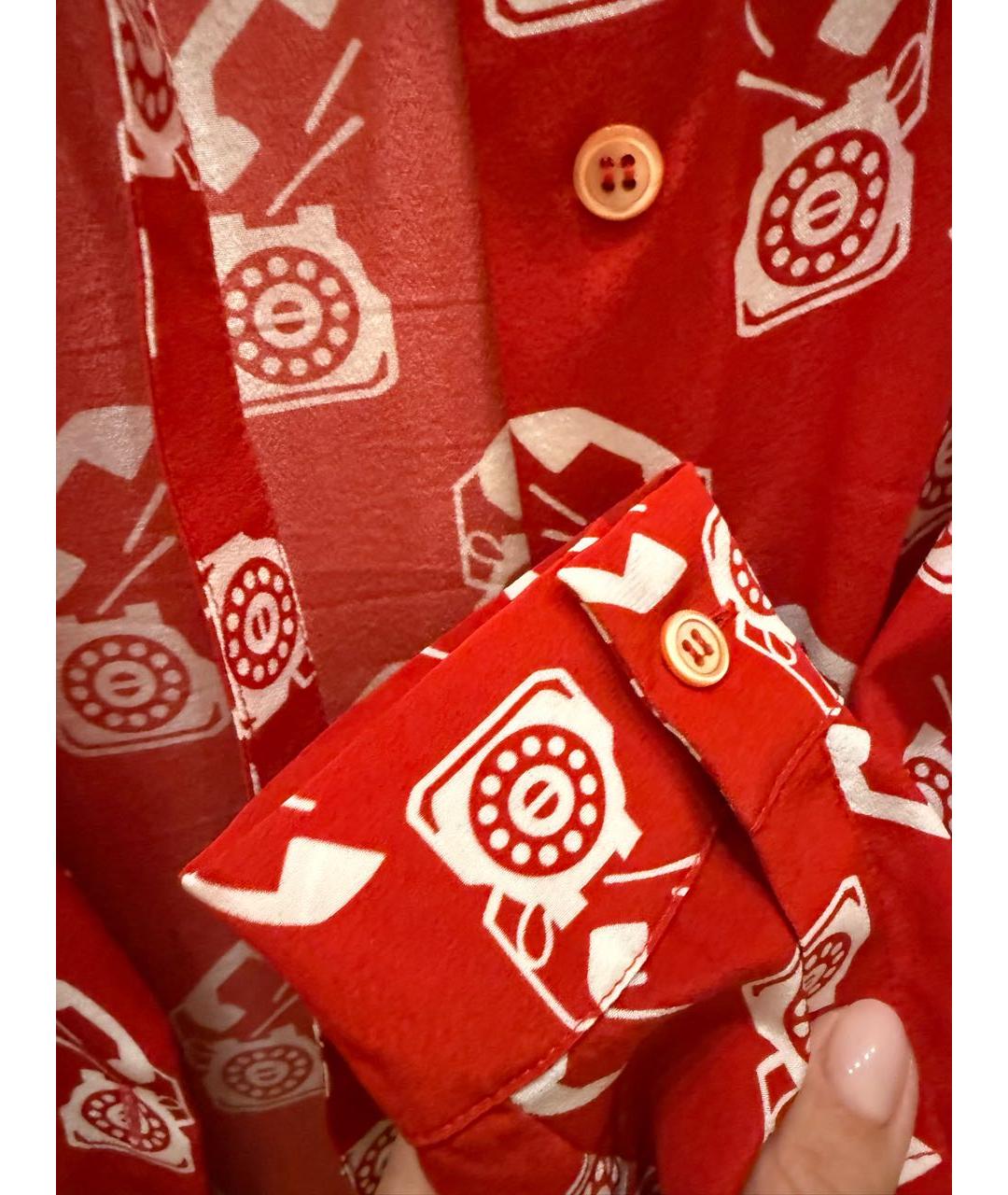 MIU MIU Красная шелковая рубашка, фото 7