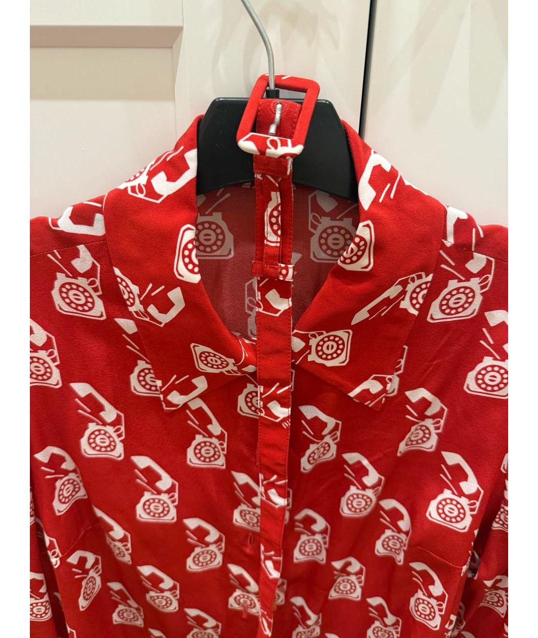 MIU MIU Красная шелковая рубашка, фото 2