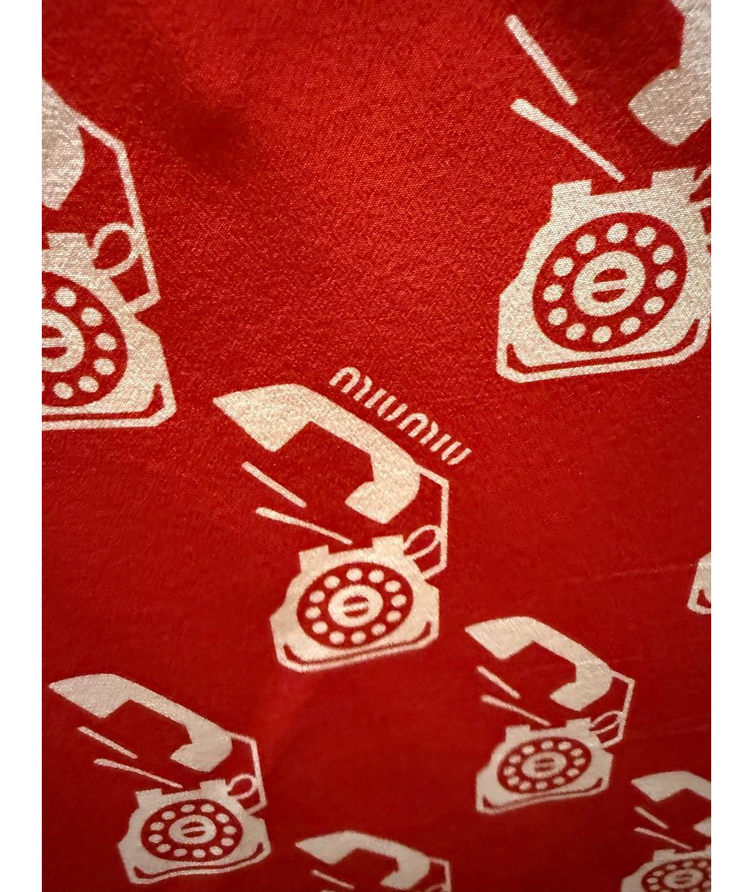 MIU MIU Красная шелковая рубашка, фото 4