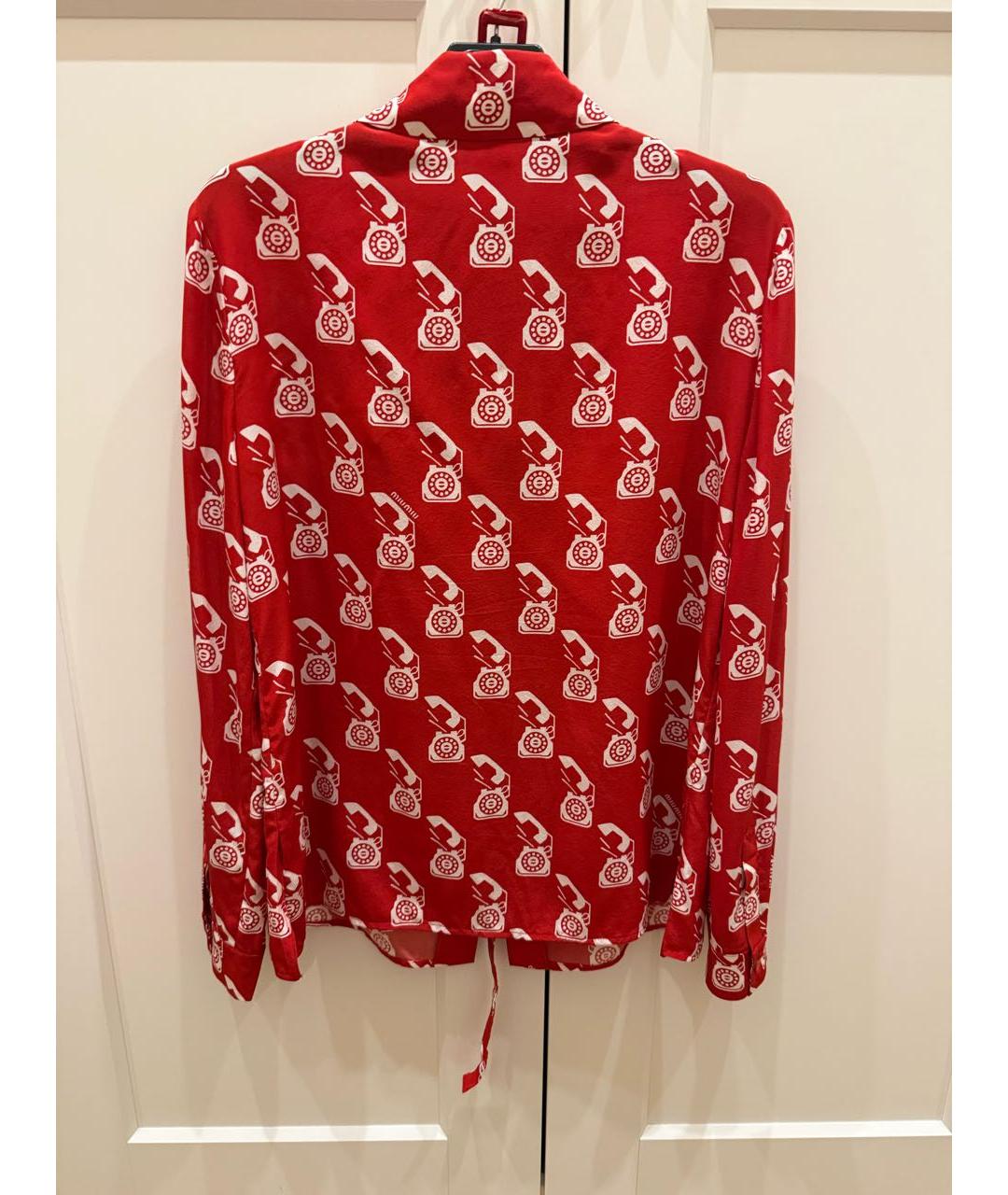 MIU MIU Красная шелковая рубашка, фото 3
