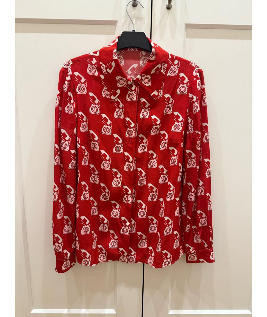 MIU MIU Красная шелковая рубашка, фото 9