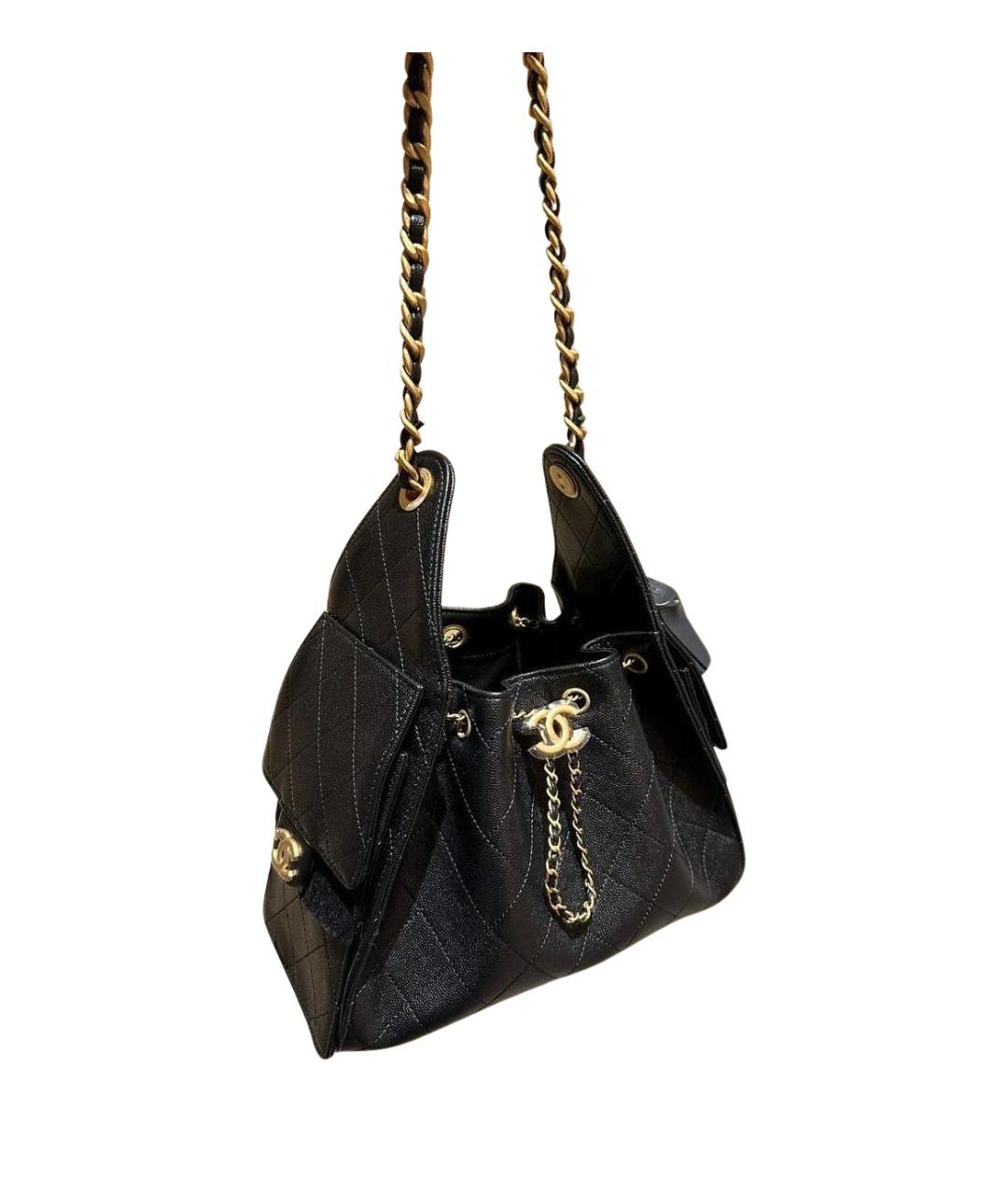 CHANEL Черная кожаная сумка тоут, фото 1