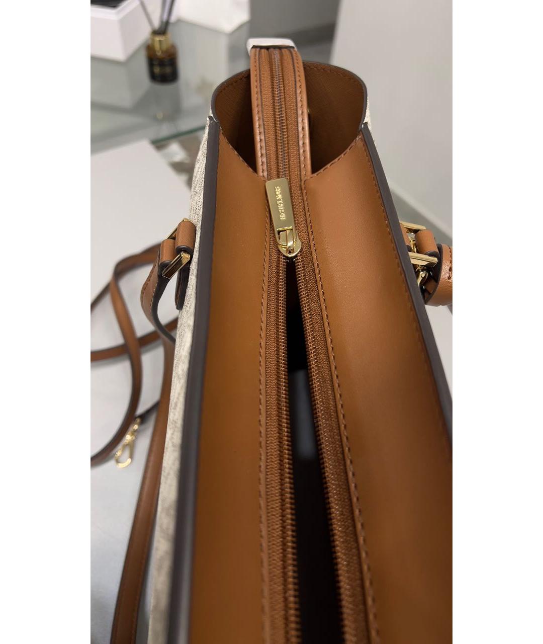 MICHAEL KORS Бежевая кожаная сумка тоут, фото 4