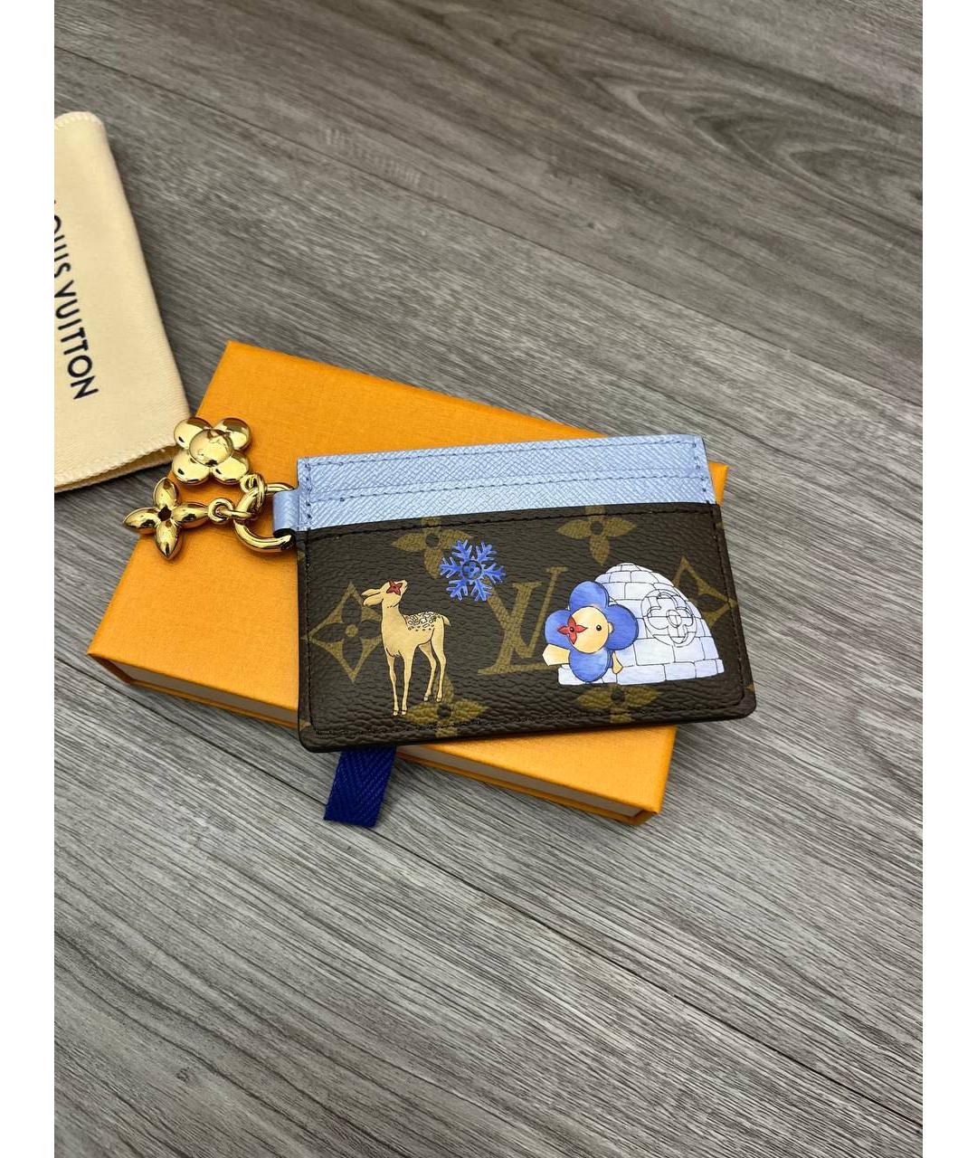LOUIS VUITTON Коричневый кожаный кардхолдер, фото 3