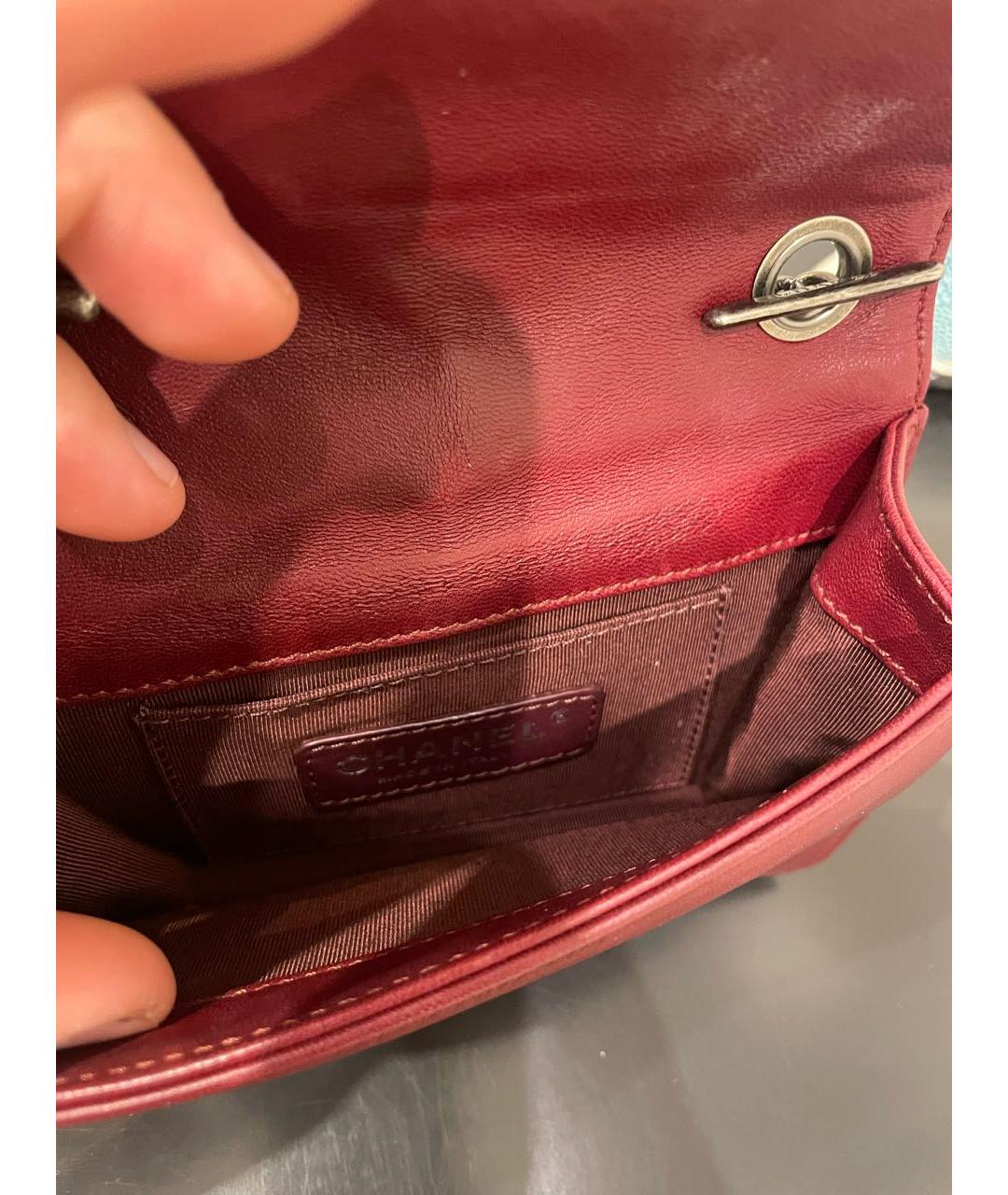CHANEL Бордовая кожаная сумка тоут, фото 4