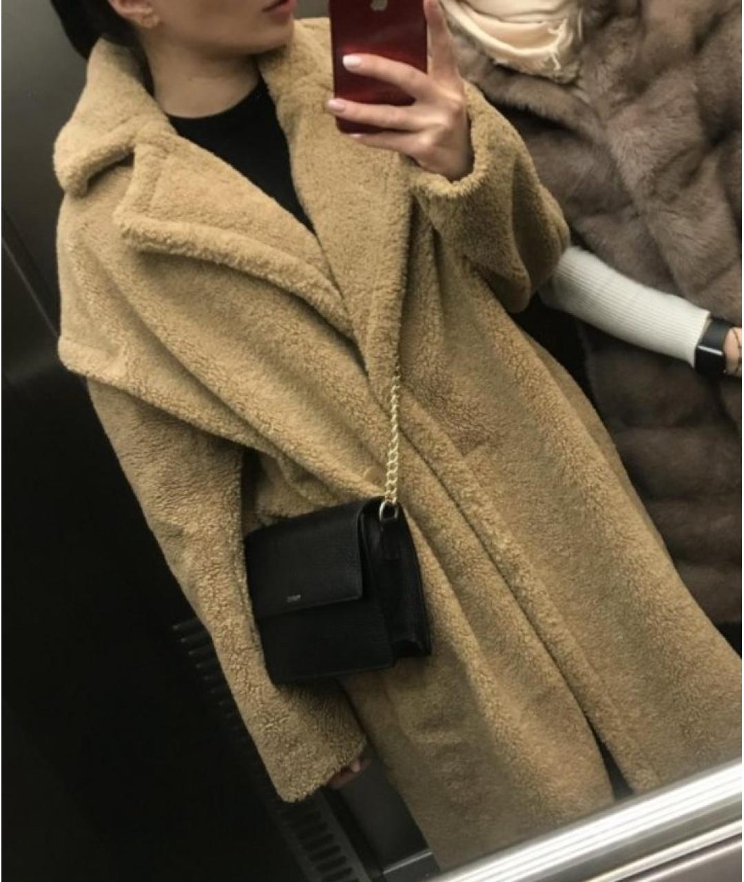 MAJE Коричневое вискозное пальто, фото 5