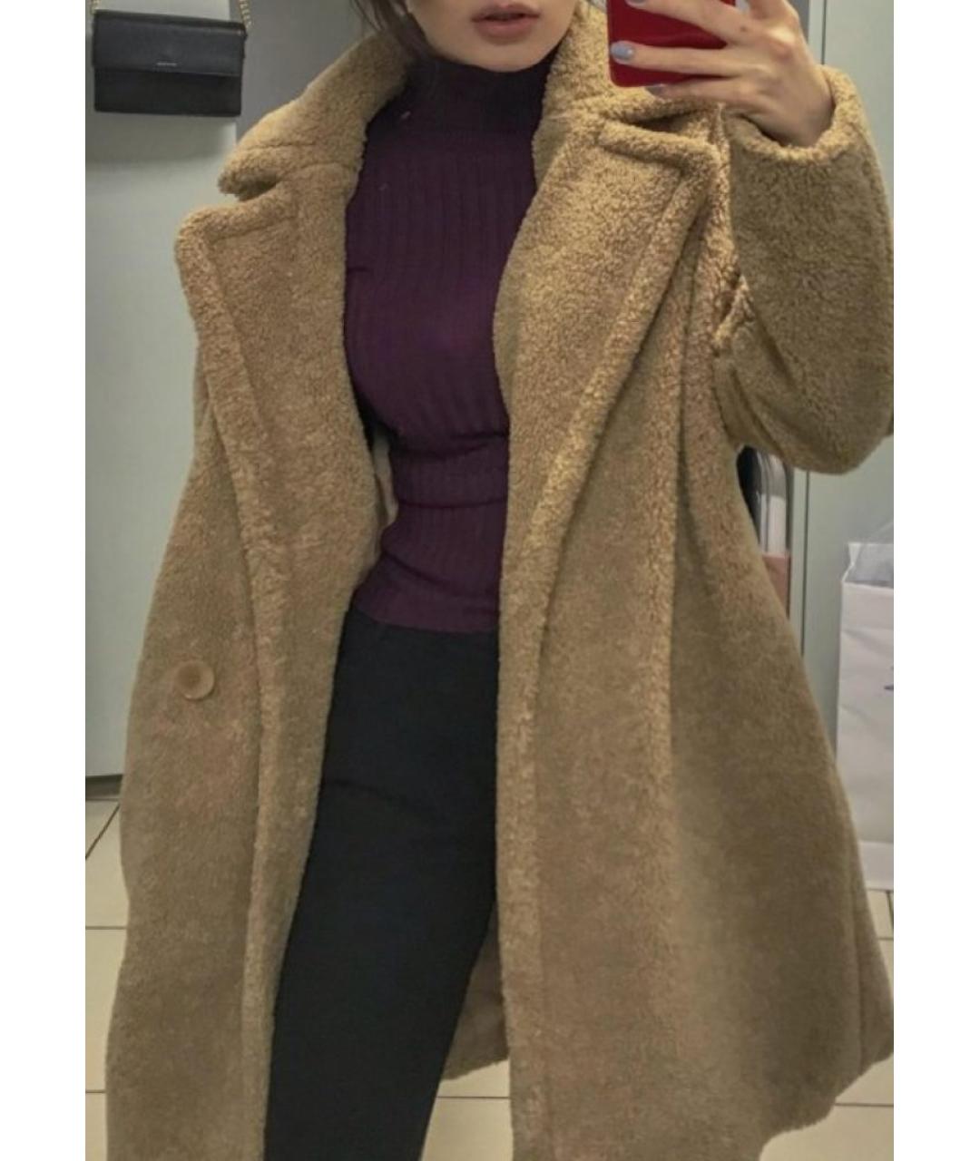 MAJE Коричневое вискозное пальто, фото 4