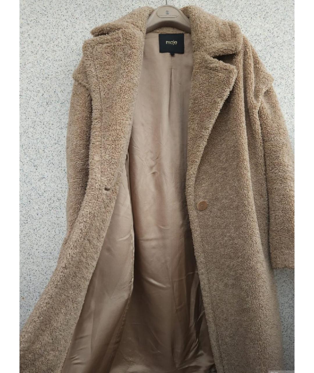 MAJE Коричневое вискозное пальто, фото 2