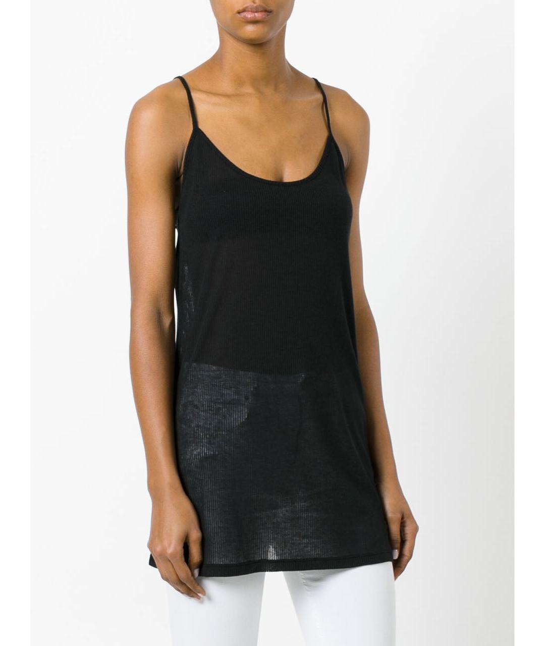 ANN DEMEULEMEESTER Черная хлопковая майка, фото 2