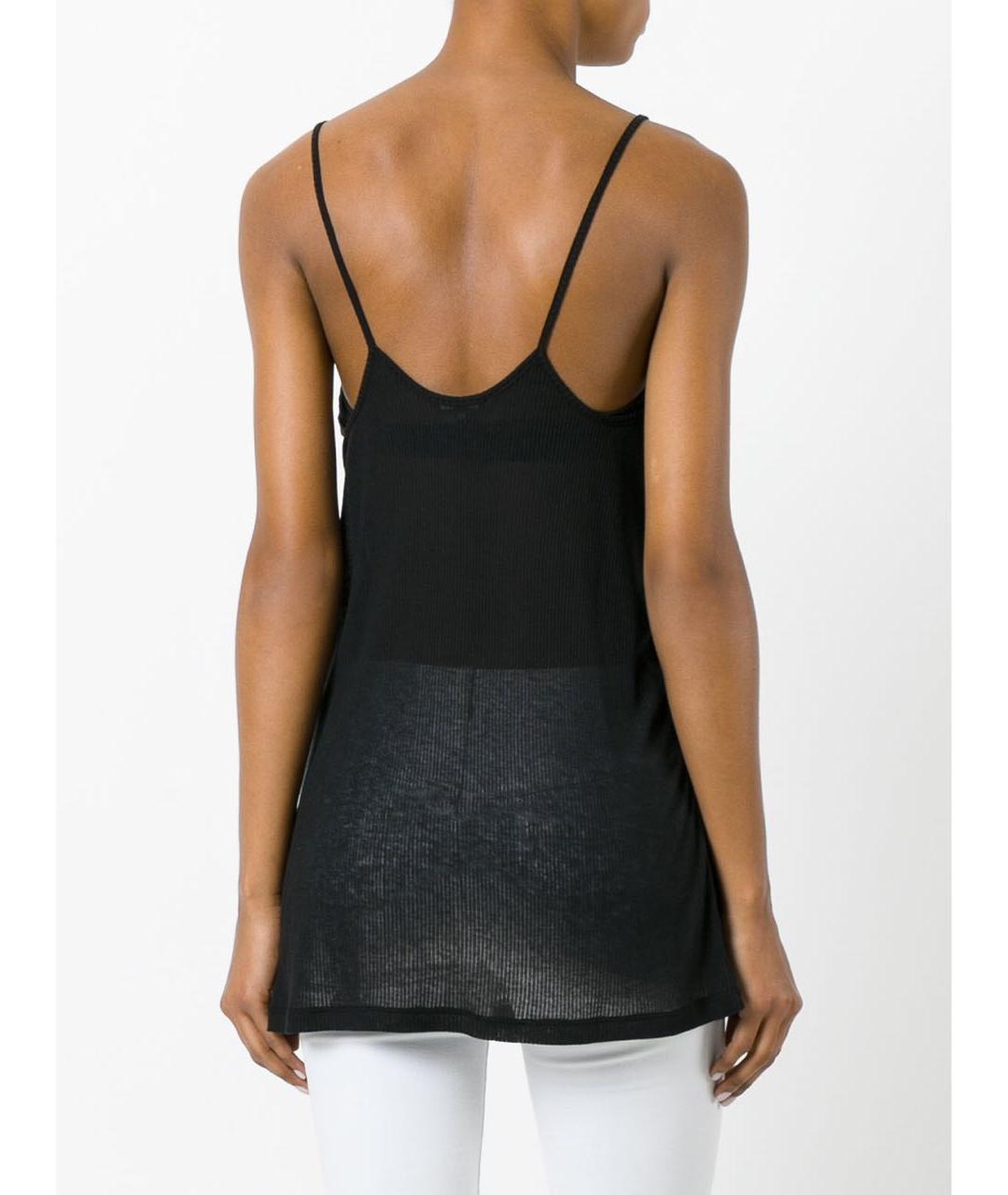 ANN DEMEULEMEESTER Черная хлопковая майка, фото 3