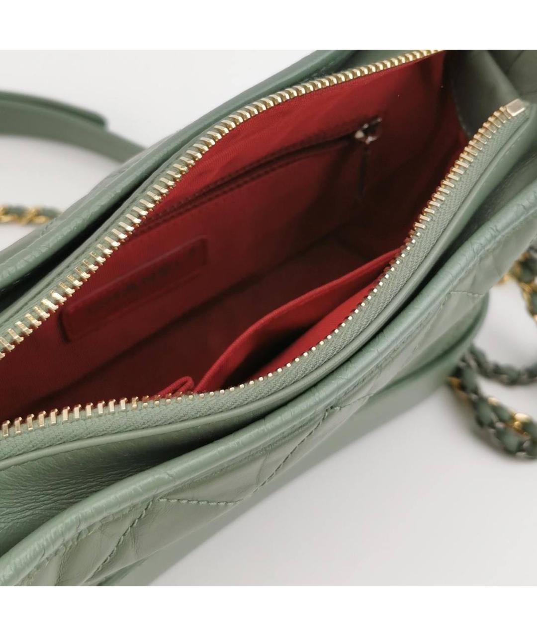 CHANEL Хаки кожаная сумка через плечо, фото 6