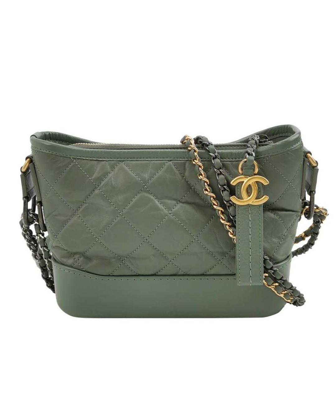 CHANEL Хаки кожаная сумка через плечо, фото 9