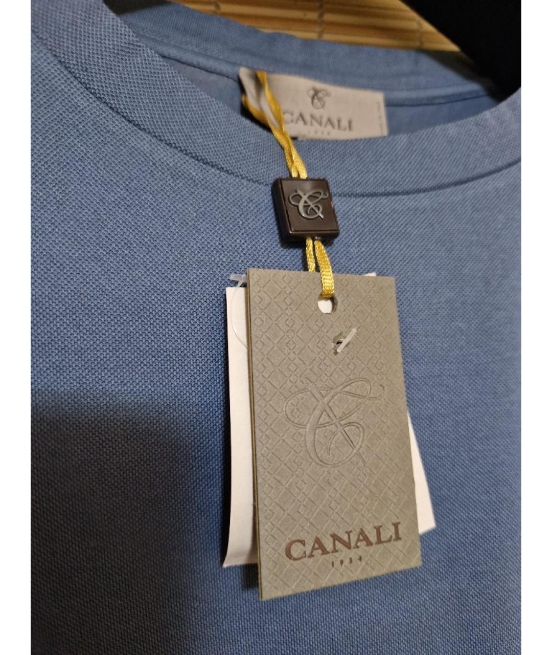 CANALI Синяя хлопковая футболка, фото 3