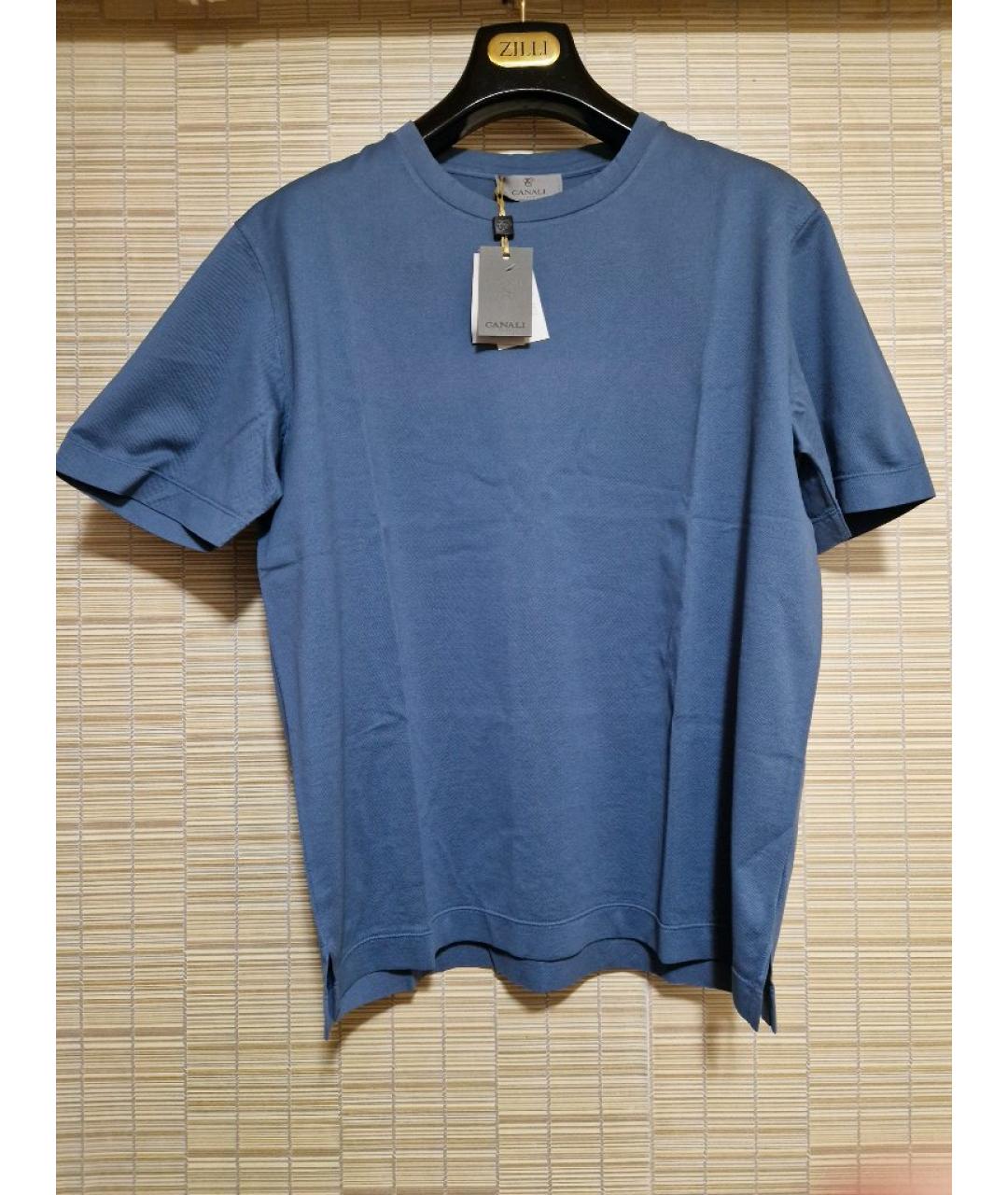 CANALI Синяя хлопковая футболка, фото 2