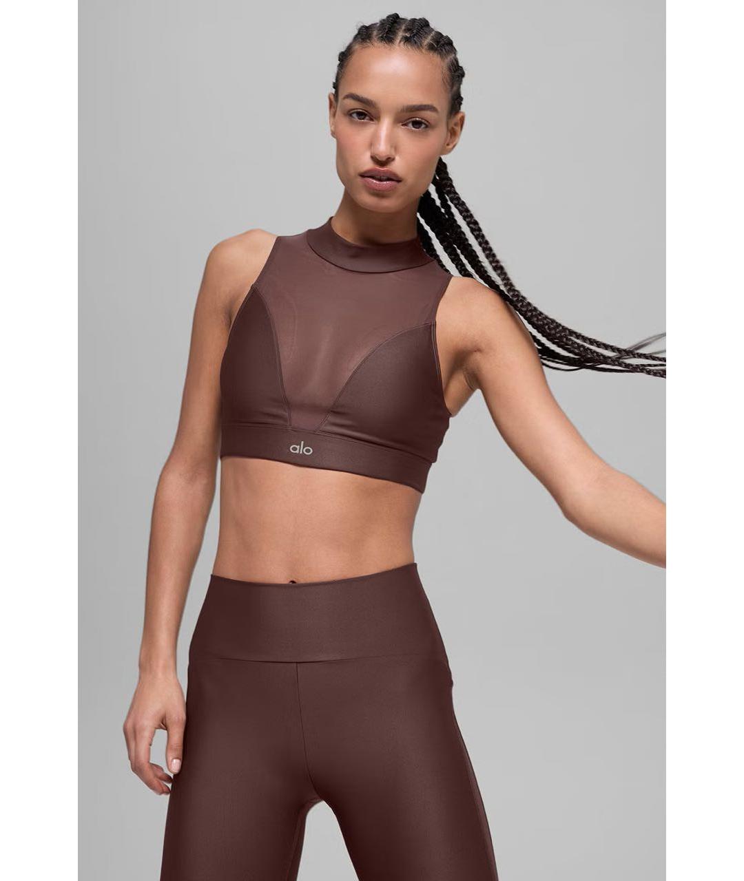 ALO YOGA Коричневый полиэстеровый спортивные костюмы, фото 2