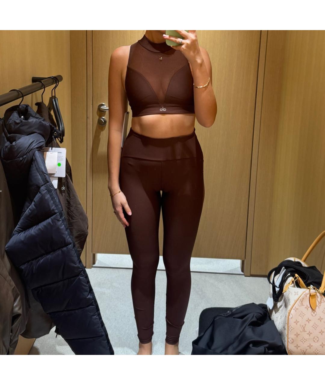 ALO YOGA Коричневый полиэстеровый спортивные костюмы, фото 8
