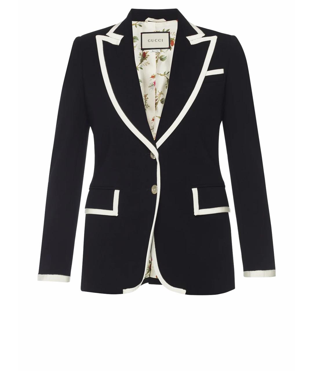 GUCCI Черный вискозный жакет/пиджак, фото 1