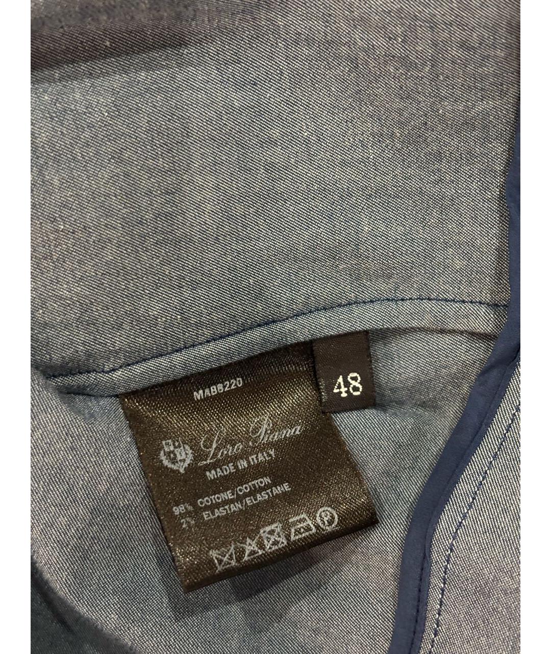 LORO PIANA Синее хлопко-эластановое повседневное платье, фото 7