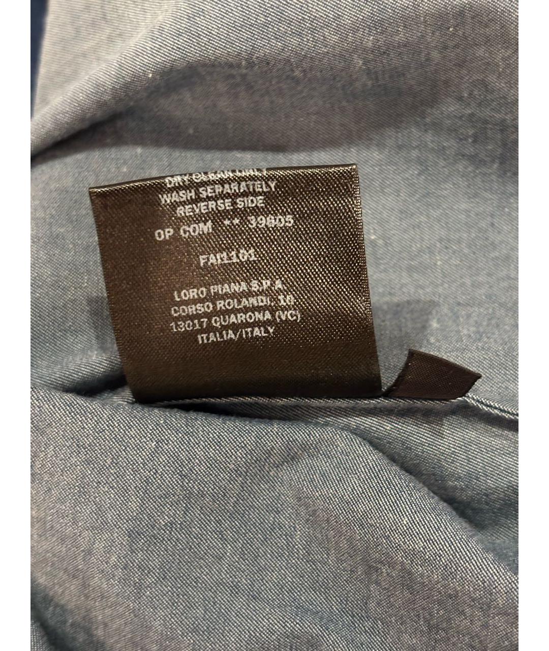 LORO PIANA Синее хлопко-эластановое повседневное платье, фото 8