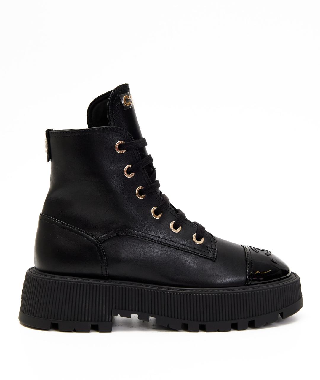 CHANEL Черные кожаные полусапоги, фото 1