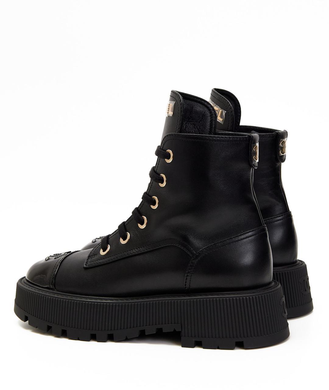 CHANEL Черные кожаные полусапоги, фото 3